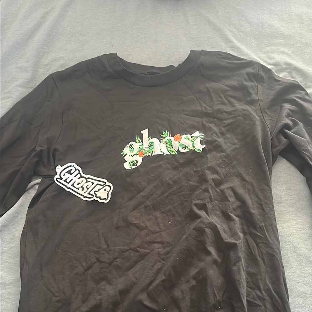 Grey Tee with White Ghost Lifestyle Print